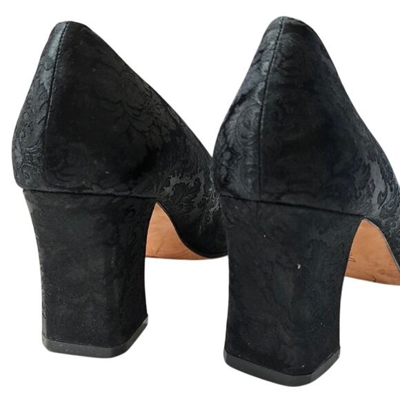 Ann Marino Black Jacquard Block Heel Pumps – Women’s 9.5M - Picture 7 of 10